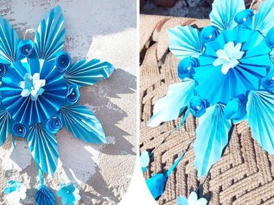 How to make Wall Hanging.Beautiful Paper Flowers Wall Hanging home Decorations DIY