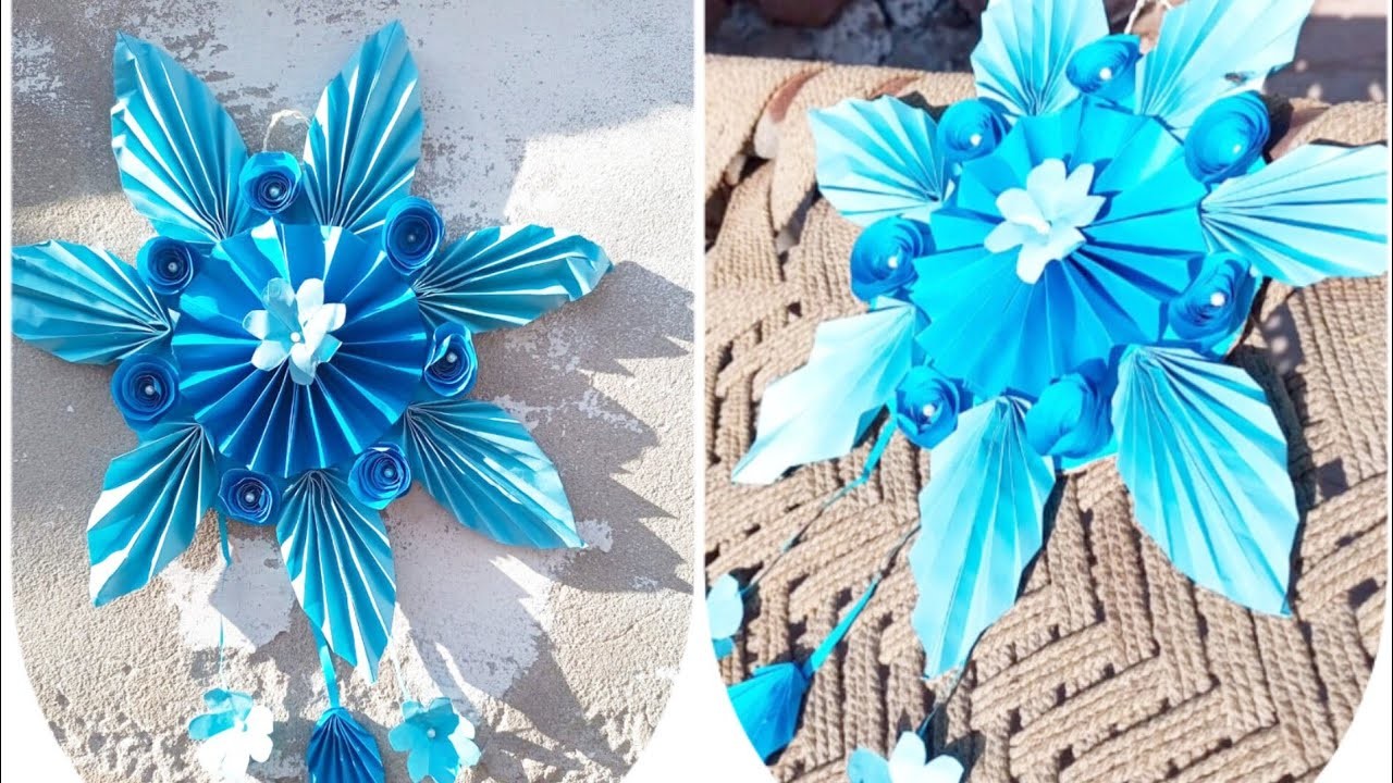 How to make Wall Hanging.Beautiful Paper Flowers Wall Hanging home Decorations DIY