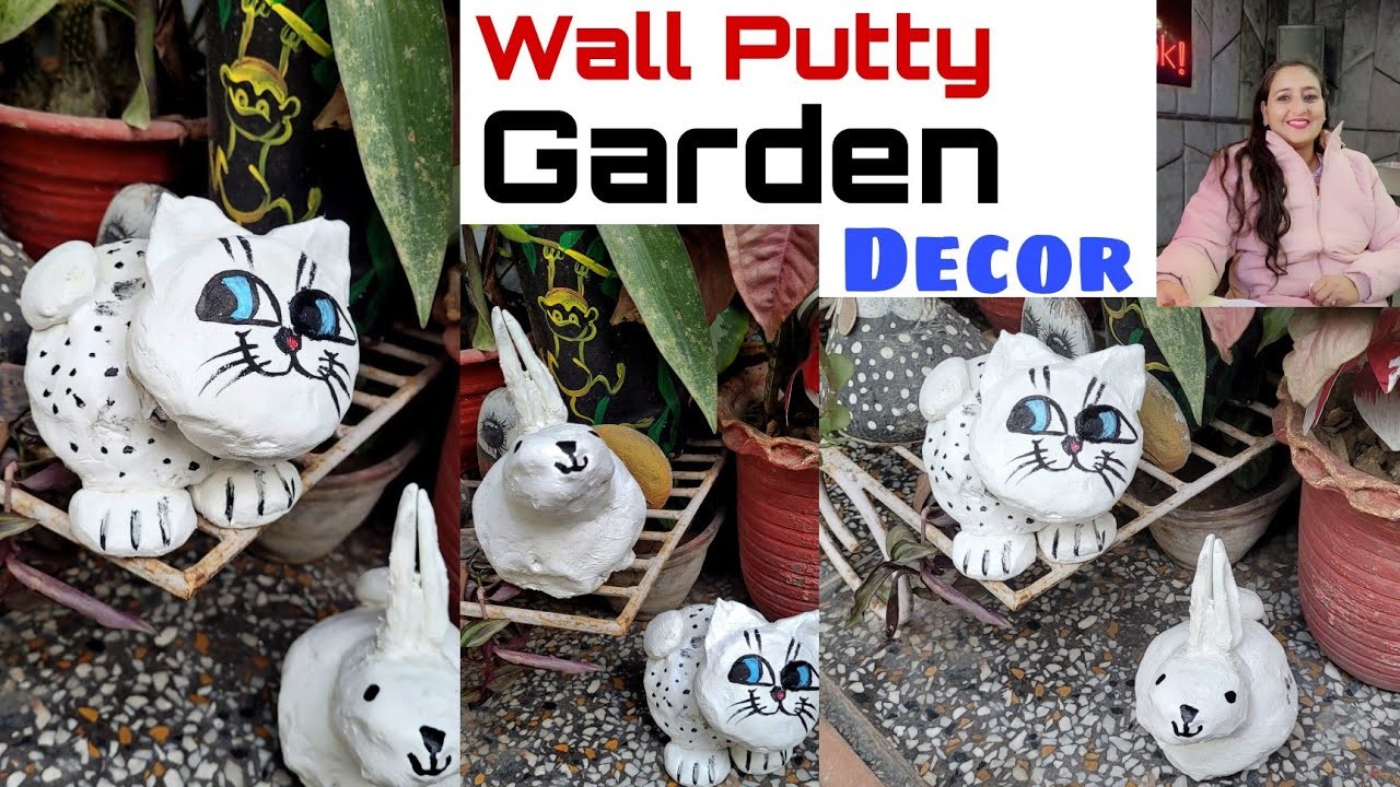 How to make wallputty Garden decor.wallputty Diy.wallputty Rabbit.cat diy