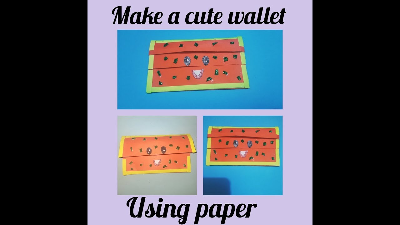 Make a cute wallet using paper. diy paper wallet.small purse making.cute paper bag