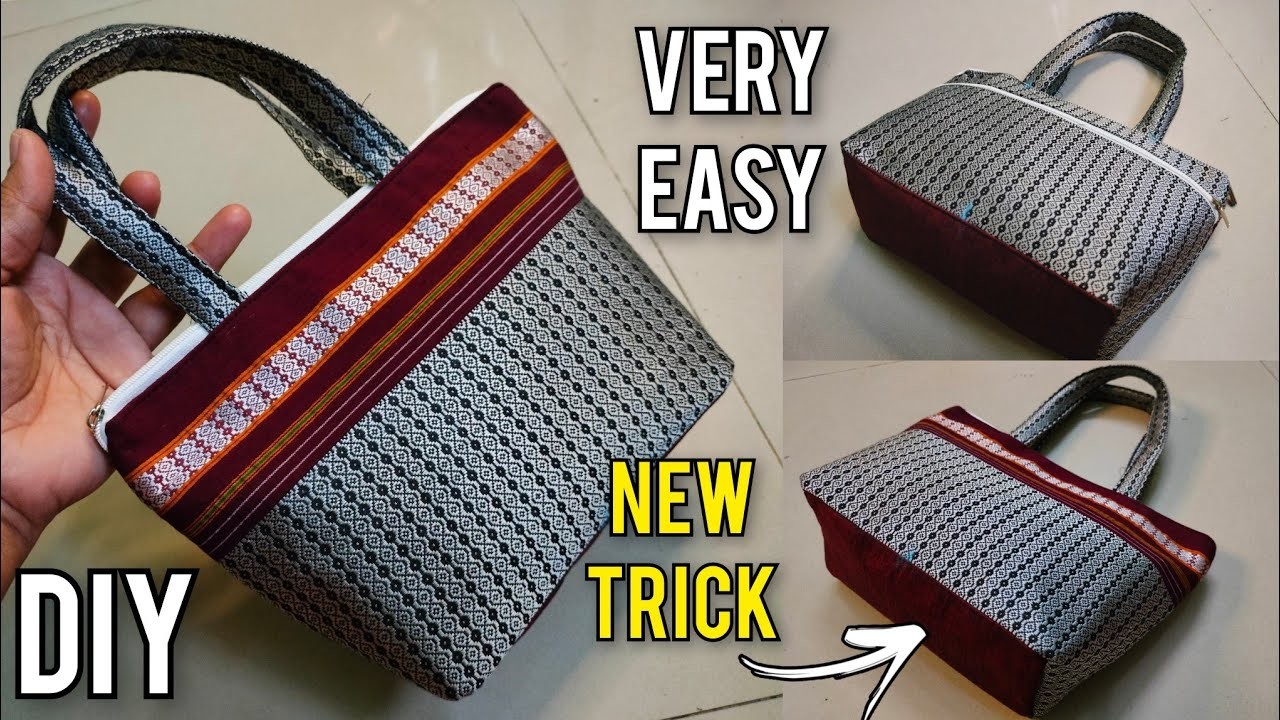 Perfect handbag making at home | bag cutting and stitching| DIY Ladies purse. coin pouch. khun purse