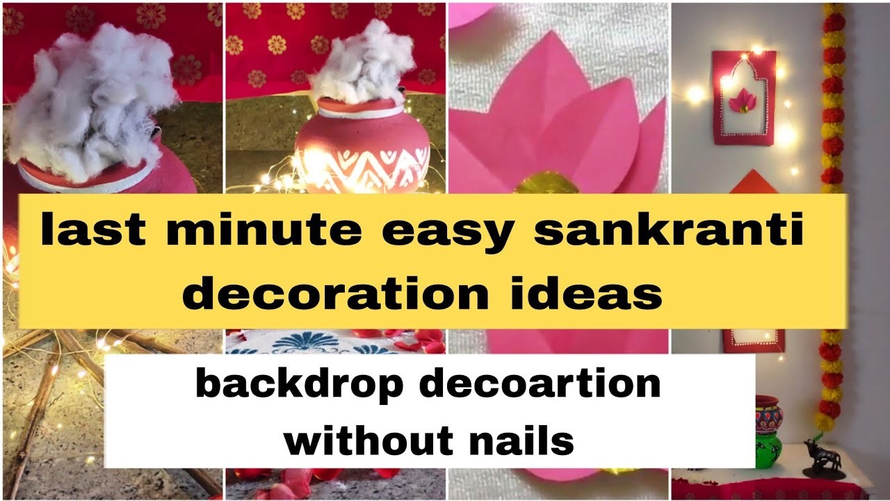 Pongal decoration ideas.last minute sankranti decoration ideas at home.sankranti backdrop ideas