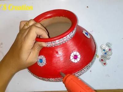 Pot decoration idea for wedding.marriage pot decoration.wedding pot decoration.how to decorate matki