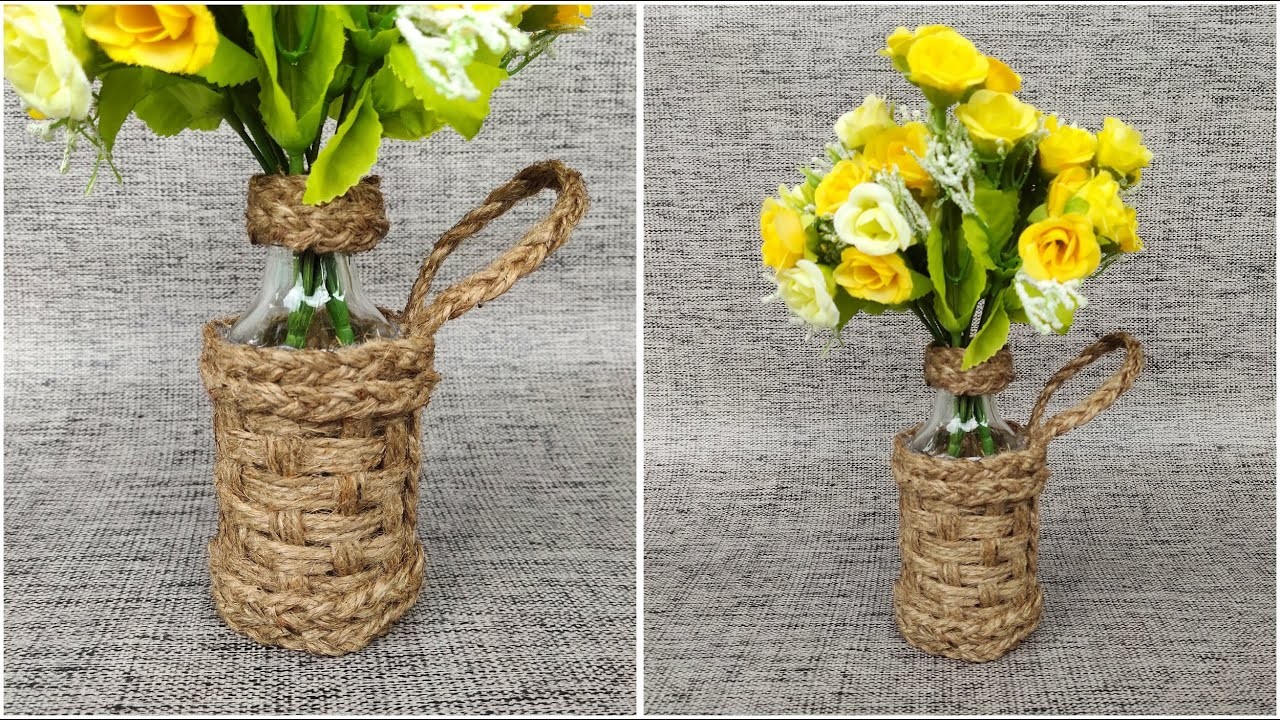 Recycled bottles. home decor ideas. flower vase making