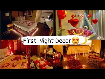 Romentic First Wedding Night Room Decor Ideas || Flowers || Led Lights || Ballons ????????????