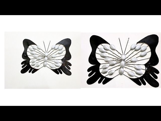 Unique Butterfly Wall Hanging Craft | Best Out Of waste | DIY plastic spoons and barbecue stick