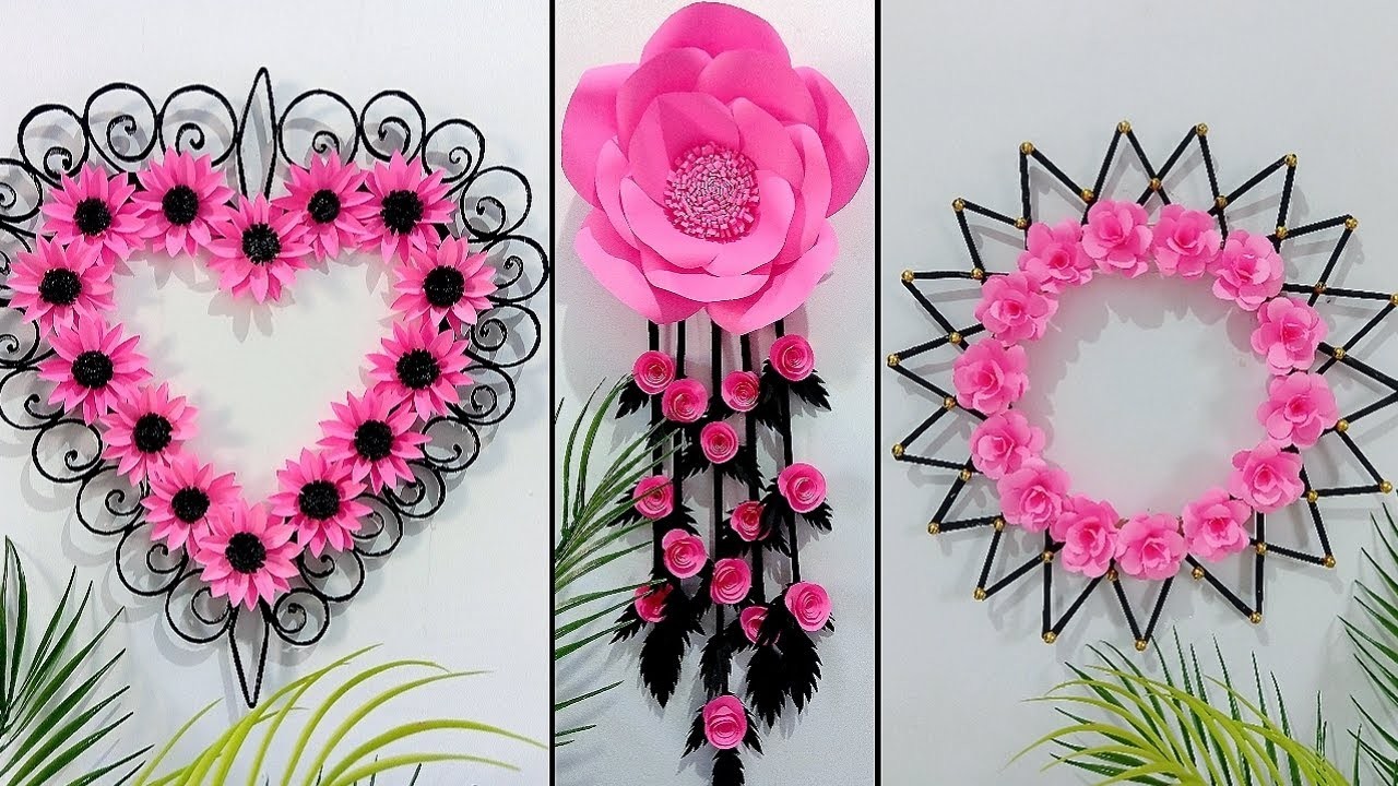 Unique wall hanging craft ideas | Paper flower wall decor | Paper craft for home decor | Room decor