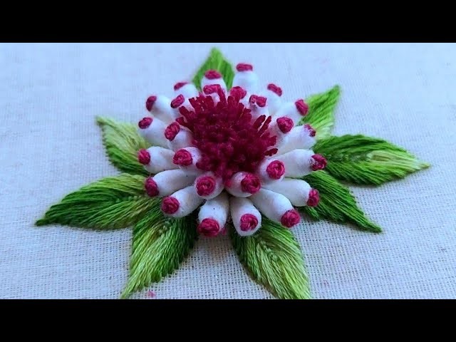 3D flower design with new trick|Latest hand embroidery design