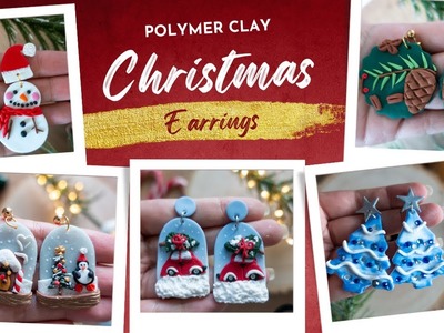 8 Polymer Clay Christmas Earrings Ideas.Tutorials