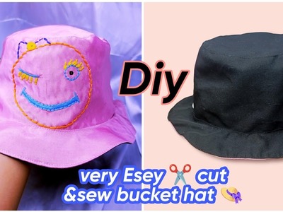 Beautiful Summer bucket hat cutting and sewing | DIY Fabric Hats #diy #sewing #howtohat