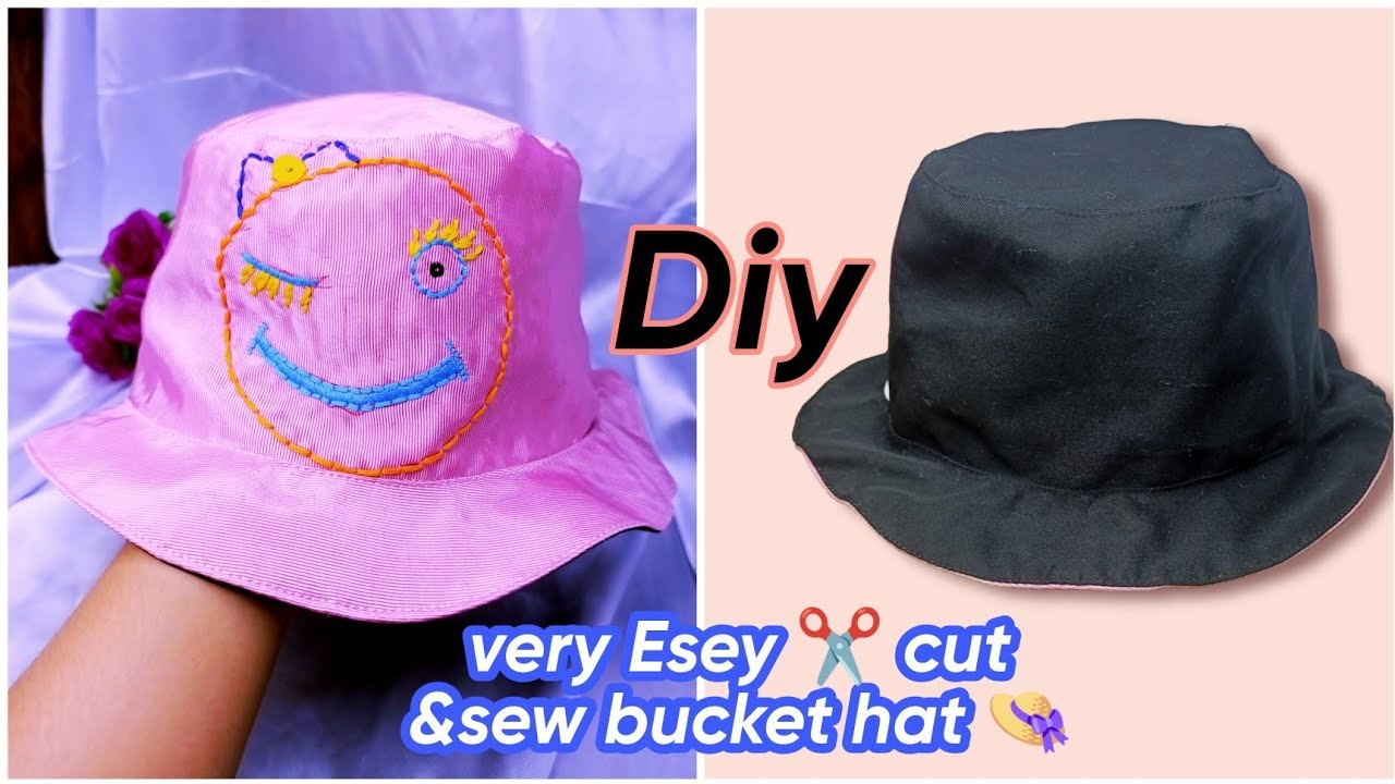 Beautiful Summer bucket hat cutting and sewing | DIY Fabric Hats #diy #sewing #howtohat