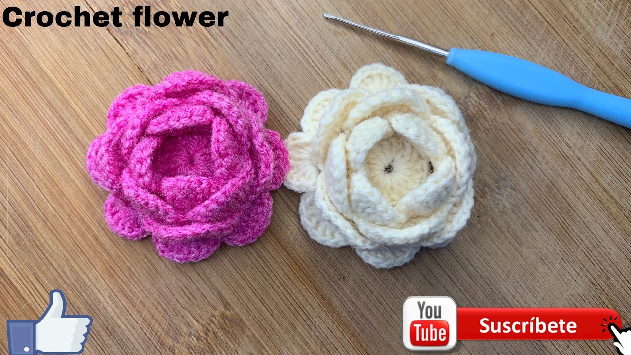 Crochet A Rose Flower amigurumi crochet rose flower pattern #easy tutorial yarn beginner