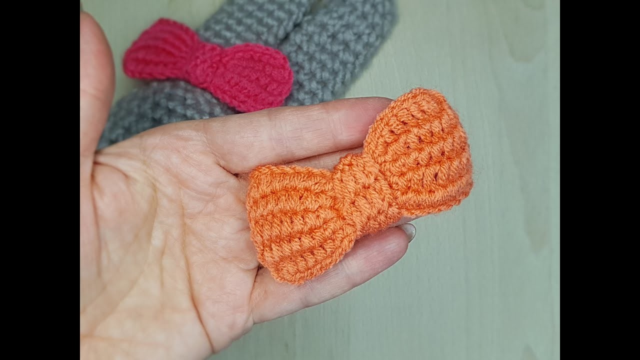 Crochet Flat Bow - Tunisian Crochet - Easy Tutorial - CROCHET with ME