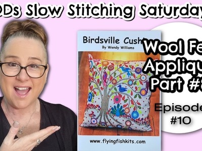 DDs Slow Stitching Saturday Vlogmas Day #10 | Wool felt Applique Part 8 #slowstitching