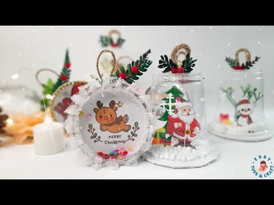 DIY Cute Christmas Snow Globe from Waste Materials | Christmas Craft Ideas | ebby toys & craft