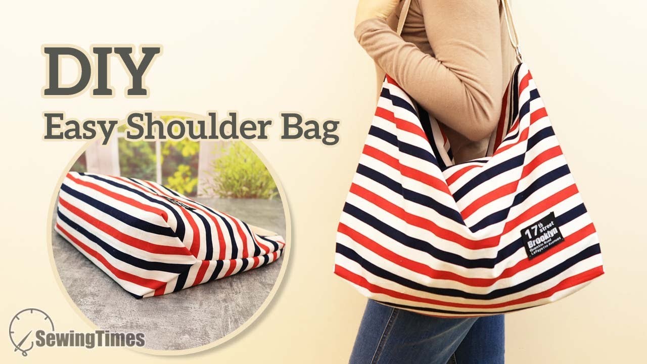 DIY Easy Shoulder Bag | How to make a Large Messanger Bag Tutorial [sewingtimes]