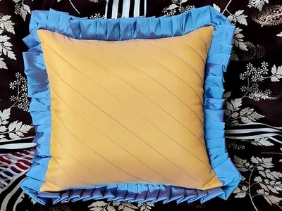 DIY Ruffle and Frill Cushion Cover from Leftover Febric || Very Unique Cushion Cover Design