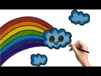 Draw and colour Rainbow | easy drawing for kids and toddlers | learn to draw rainbow #kidsdrawing