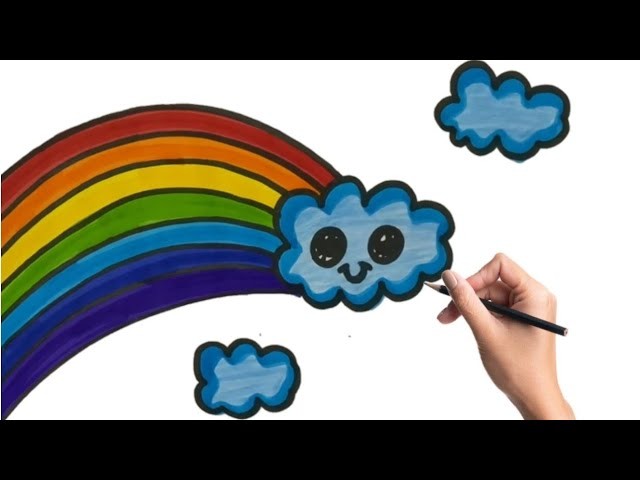 Draw and colour Rainbow | easy drawing for kids and toddlers | learn to draw rainbow #kidsdrawing