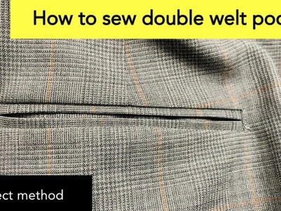 Easy tutorial Sewing double welt pocket | Bon pocket | Pant Back pocket