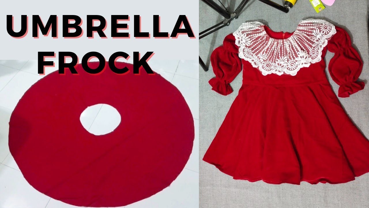 Full Circle Umbrella Frock Cutting & Stitching Tutorial. Baby Dress Cutting & Stitching