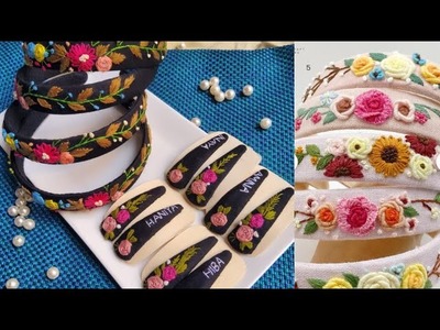Hand embroidery headband for girls  || Tutorial for designer headband ||New design hair accessories