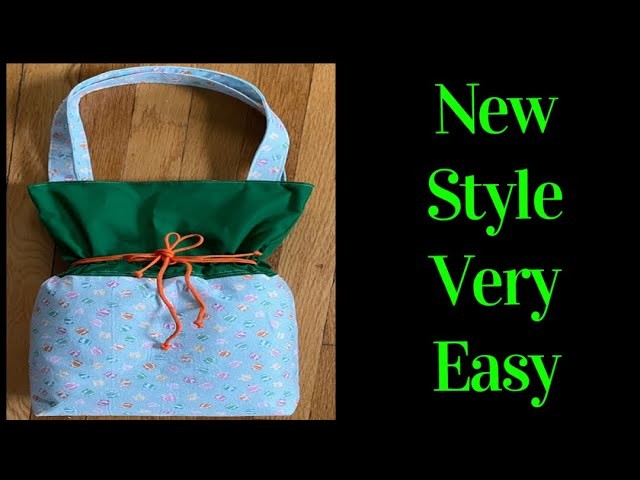 How To Make 2 Tone Drawstring Bag With Handles. Easy Gift Bag Sewing Tutorial @The Twins Day