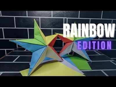 How to make 3D star with paper easy - RAINBOW EDITION!!!!
