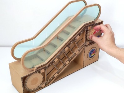 How to make a Cardboard Escalator: A Manually Operated Working Model | DIY Cardboard Crafts 2023