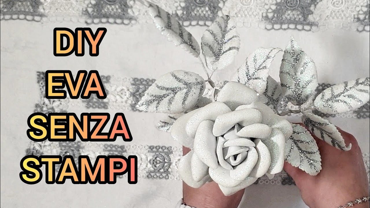 How to make a  flower from foam sheet ????Tutorial rosa in  gomma crepla senza fustelle ???? DIY