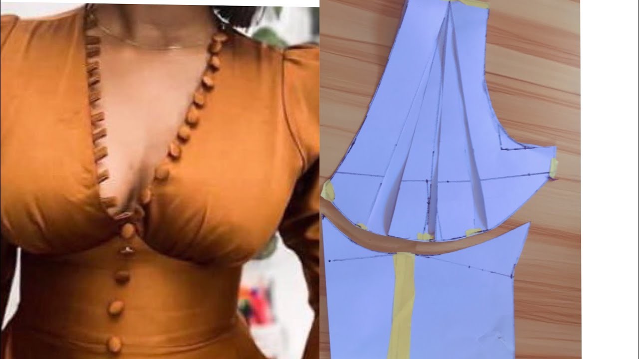 How to make a gathered bust shoulder corset (pattern drafting) #corset #sewingtutorial