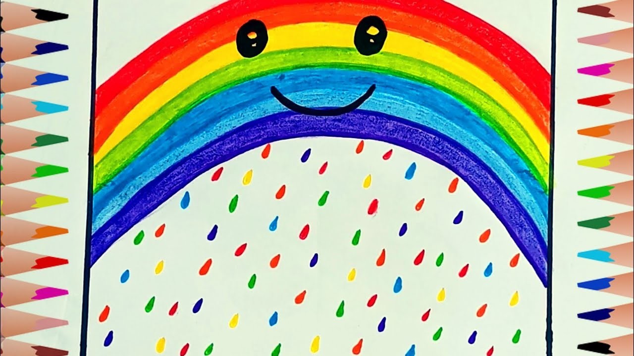 How To Make Easy Rainbow || Rainbow Drawing ????||  Making Drawing For Kids. . 