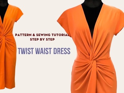 How To Sew The Twist Waist Dress. V-Neck Dress. DIY Holiday Dress. Como Hacer Un Vestido con Nudo