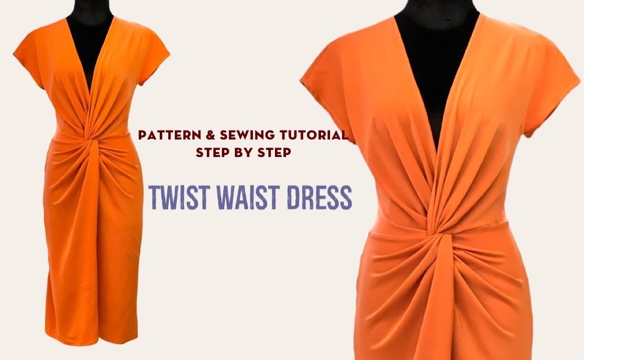 How To Sew The Twist Waist Dress. V-Neck Dress. DIY Holiday Dress. Como Hacer Un Vestido con Nudo