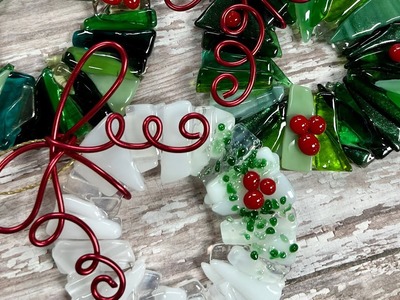 How to Wrap the Fused Glass Wreath Ornament @pumpkinglassgallery288