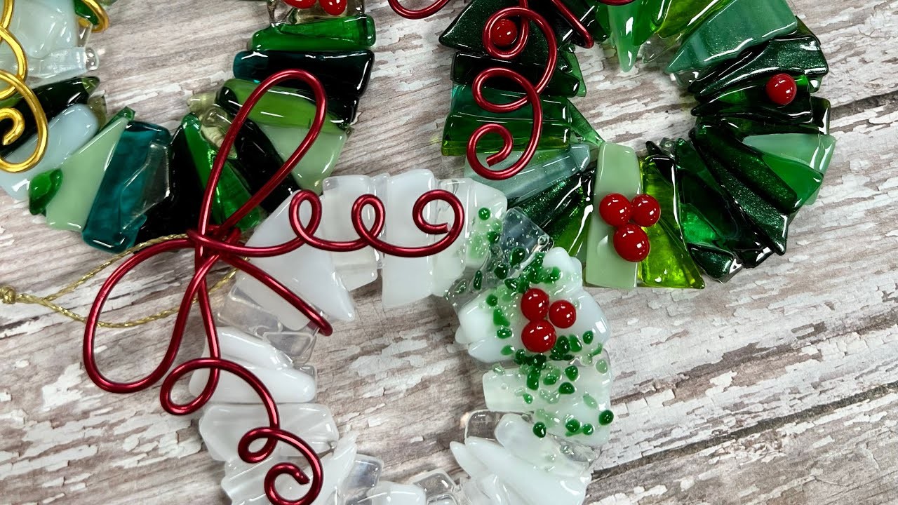 How to Wrap the Fused Glass Wreath Ornament @pumpkinglassgallery288