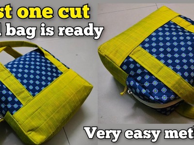 Just One Cut and Bag is Ready | Handbag cutting and stitching| bag banane ka tarika. bag. travel bag