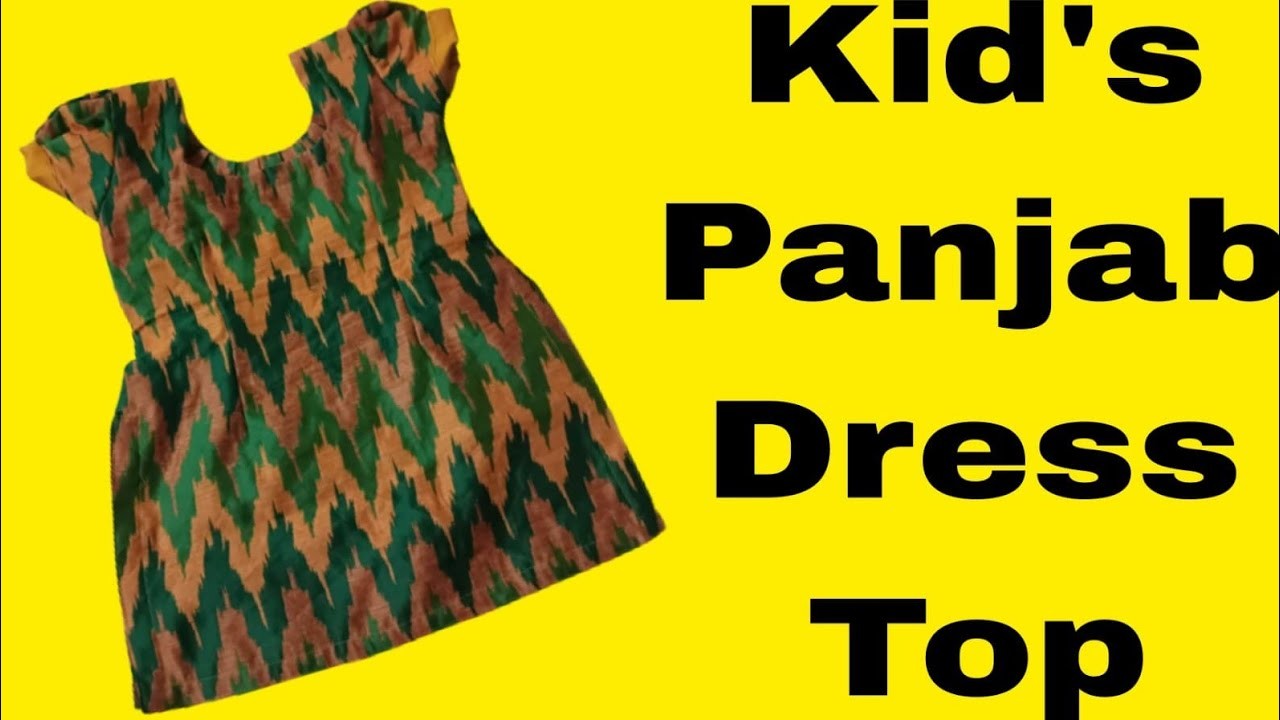 Kid's Panjab dress top cutting and stitching tutorial