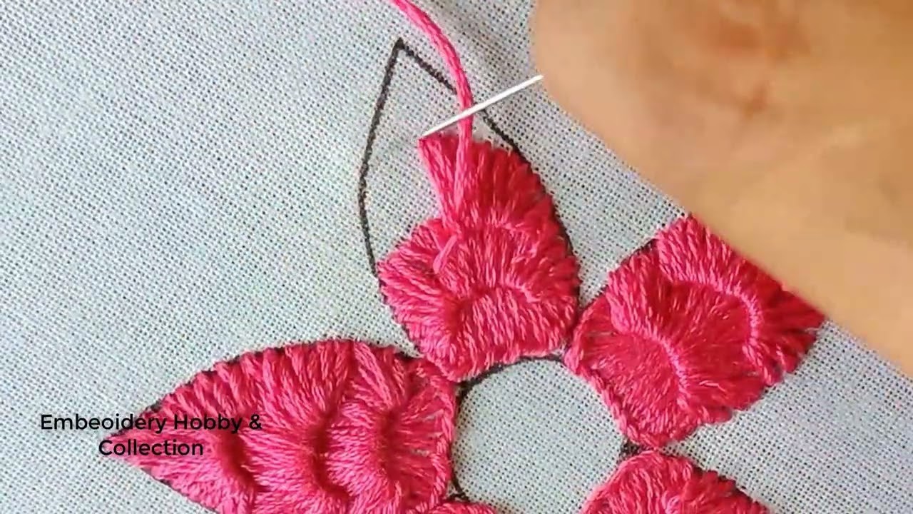 Latest Fantastic flower hand embroidery tutorial ,basic flower design #needlepoint  work part 2