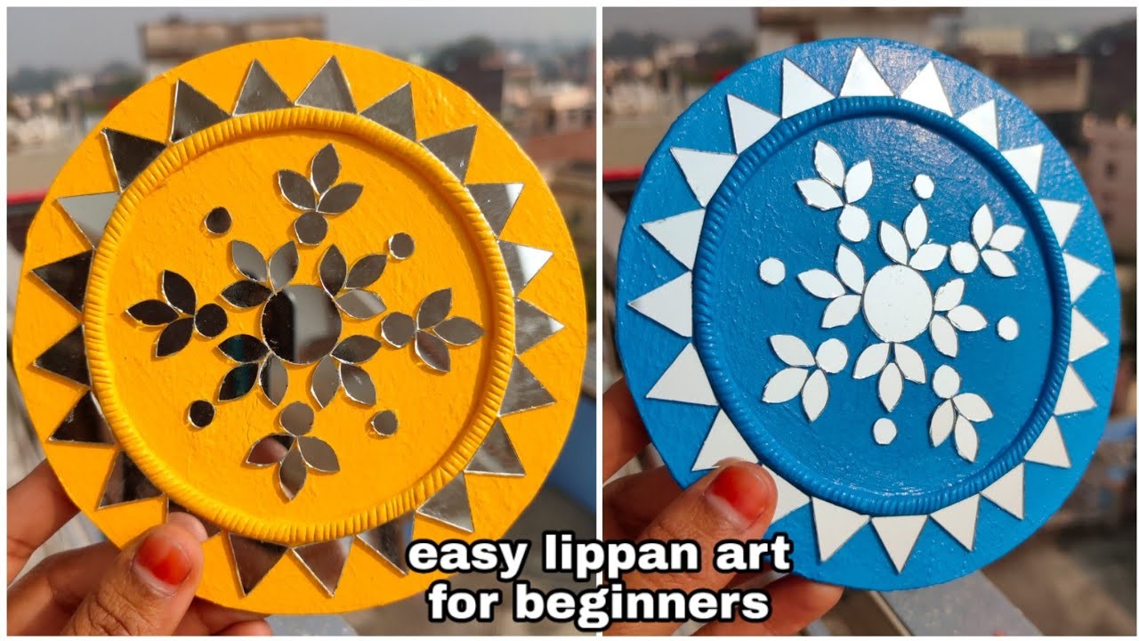 Lippan Art for beginners | How to make Lippan art on cardboard | Cardboard wall hanging |