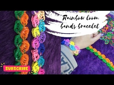 Loom bands bracelet | Hook only Rainbow loom bracelets | sorbet delight Rainbow loom bracelet #020