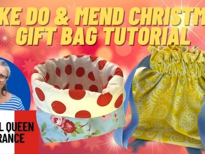 Make Do & Mend Christmas Gift Bag Tutorial #christmasgift #costoflivingcrisis #handmade #sustainable