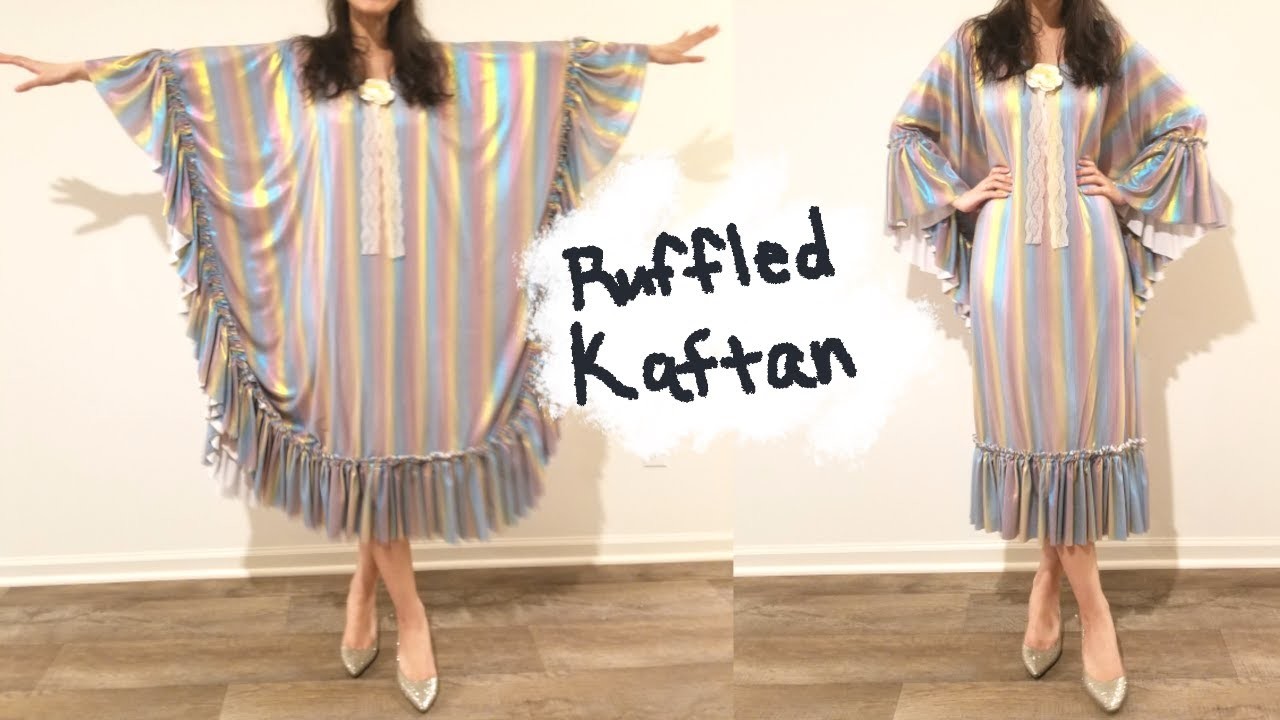 Making The Vampire's Wife Inspired Rainbow Ruffled Kaftan