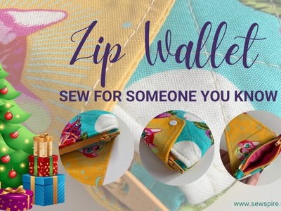 Perfect for holding holiday gift cards! Let's sew a SMALL ZIP AROUND WALLET Sewspire Sewing Tutorial
