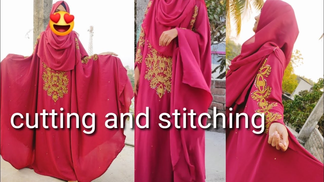 Poket sleeve abaya gawon cutting and stitching in Bangla tutorial.shilpo bari tailors