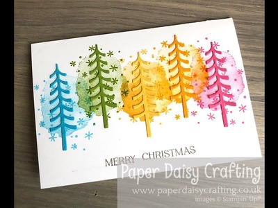 Rainbow trees Christmas card - video tutorial