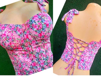 SEWING A CORSET TOP WITH BRA CUP_beginners guide #top  #corset #sewingtutorial #tutorial