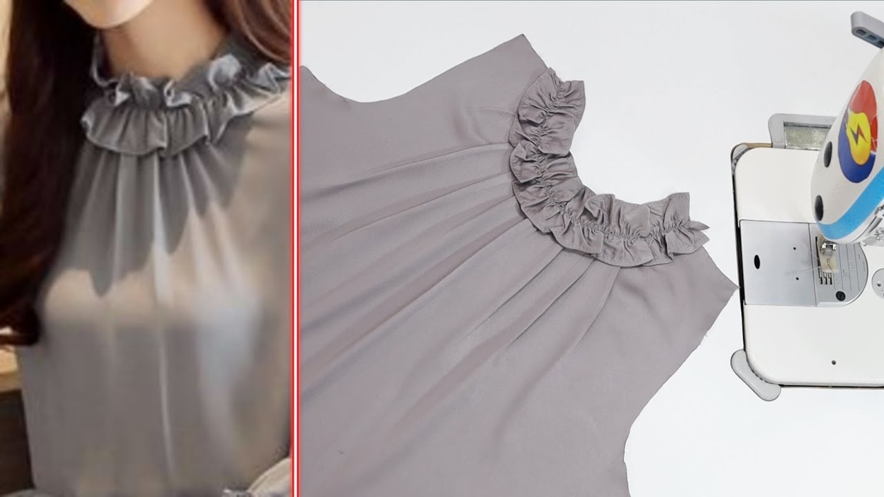 Sewing Tips and Tricks, Beautiful Neck Design with Frill, Sewing for Beginners, DIY Sewing Tricks