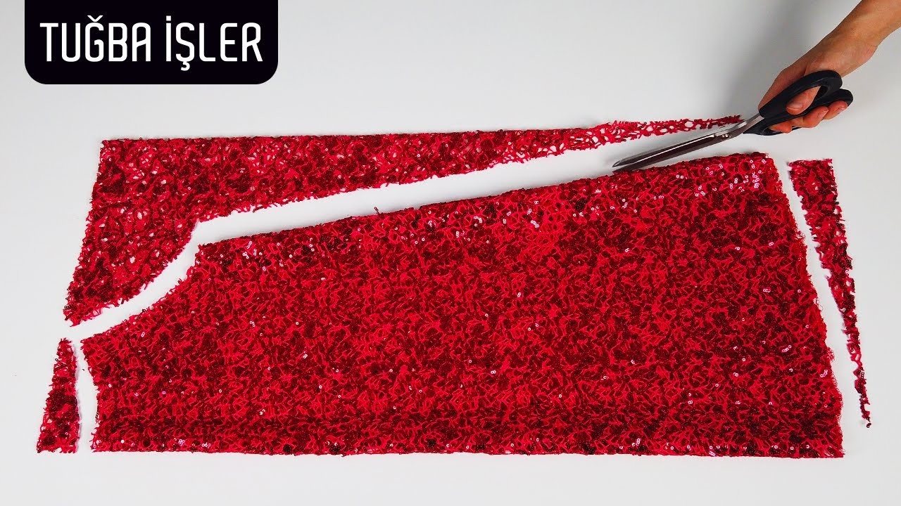 Simple Red New Year's Eve Dress Cutting and Sewing | Tuğba İşler