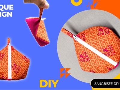 Zipper Pouch Sewing Tutorial Easy | Quilted Hexagonal Shape Makeup Pouch | Sangbisee DIY Crafts